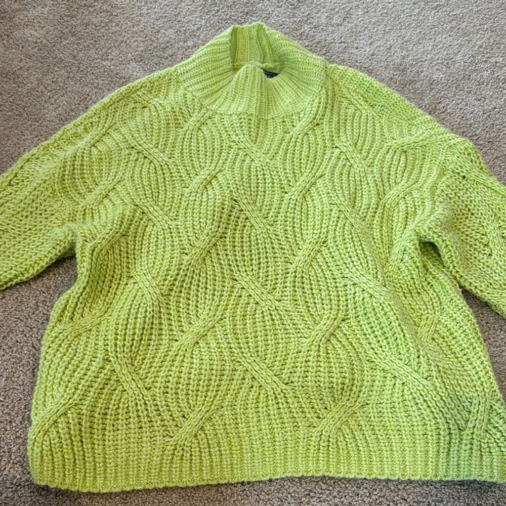 Chunky Knit Lime Sweater
